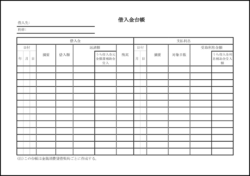 借入金台帳10 LibreOffice