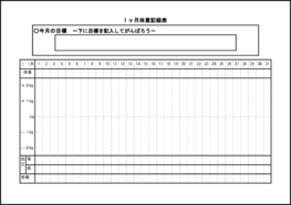 １ヶ月体重記録表15