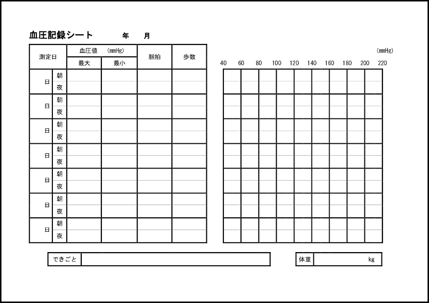 血圧記録シート34