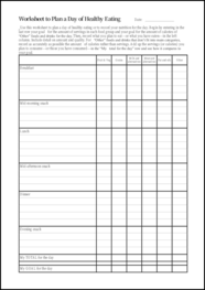 Worksheet to Plan a Day of Healthy Eating15
