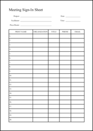 Meeting Sign-In Sheet25