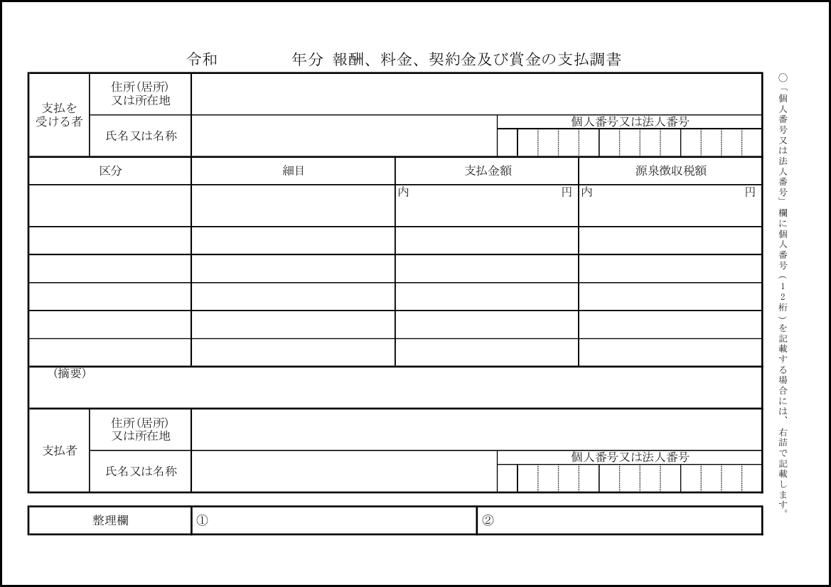 報酬、料金、契約金及び賞金の支払調書990