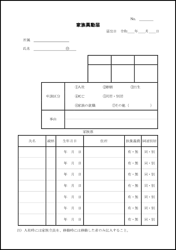 家族異動届12